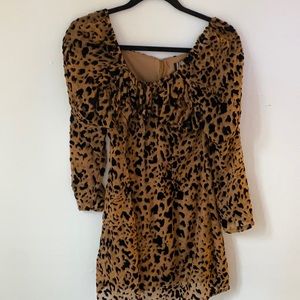 Cheetah long sleeve dress